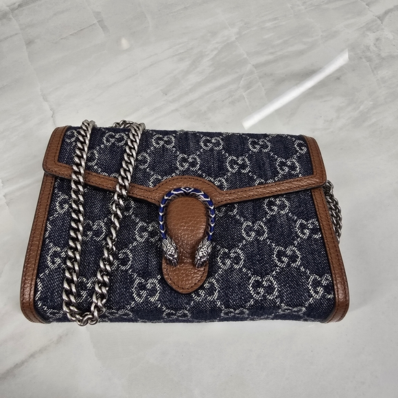 Gucci GG Denim Blue Dionysus Chain Bag - Picture 3 of 10